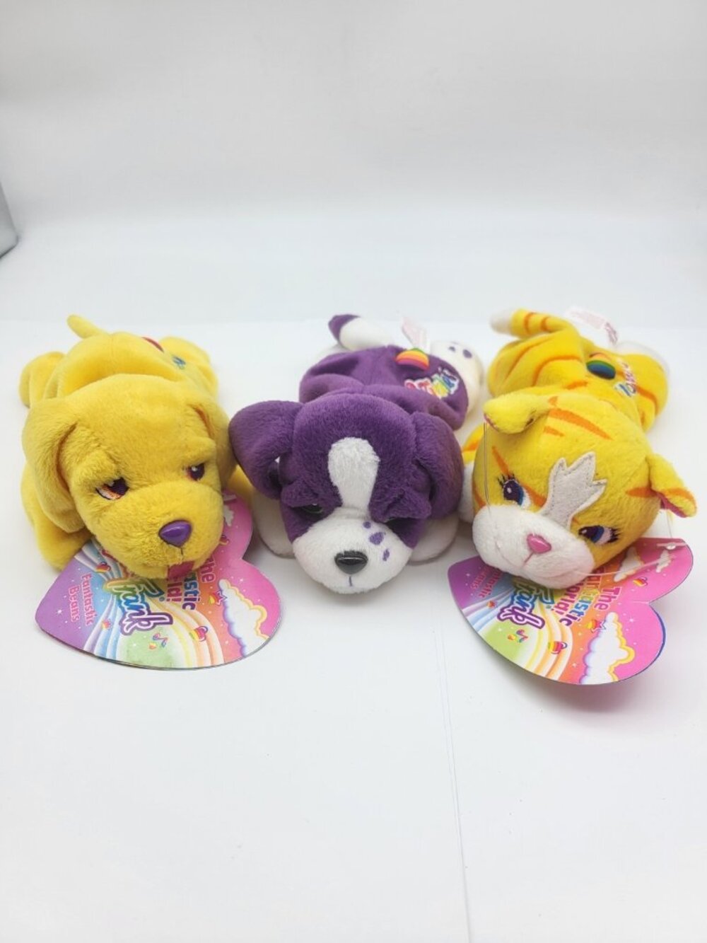 Lisa Frank Vintage Bean Buddies Lot Kitty Cat & dog Violet Casey & Sunflower